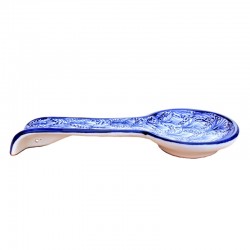 Spoon rest majolica ceramic Deruta blue Lucia