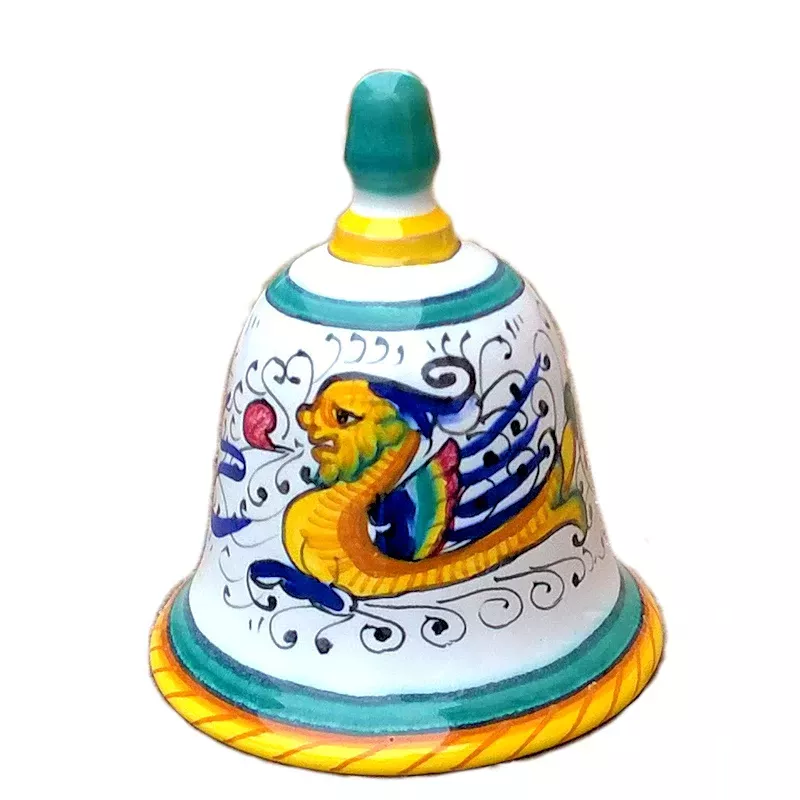 Campanella ceramica maiolica Deruta dipinta a mano raffaellesco