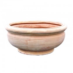 Big smooth bowl terracotta handmade