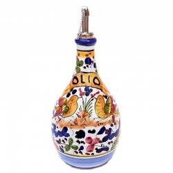 Oliera ceramica maiolica Deruta arabesco colorato
