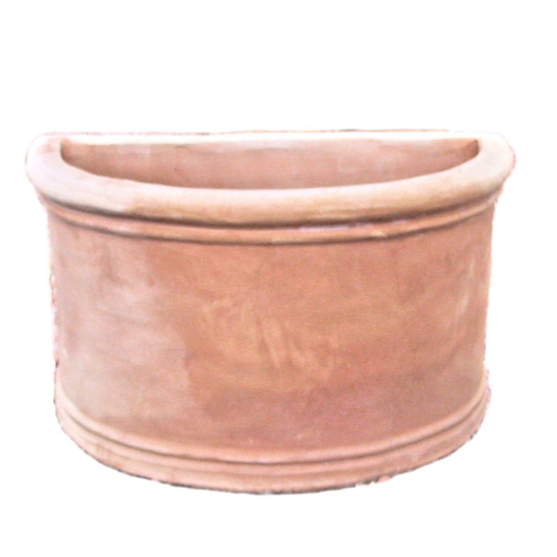 Smooth terracotta wall vase hand made