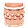 Wall vase terracotta with pomegranate handmade