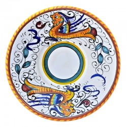 Piattino tazzina caffè ceramica maiolica Deruta dipinto a mano decoro Raffaellesco