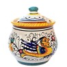 Zuccheriera ceramica maiolica Deruta dipinta a mano decoro Raffaellesco