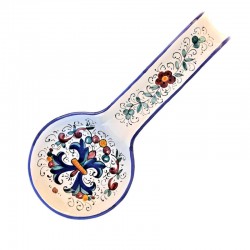 Spoon rest Deruta majolica ceramic hand painted Rich Deruta Blue decoration