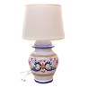 Deruta majolica ceramic lamp hand painted with Rich Deruta Blue decoration