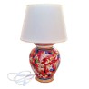 Lampada ceramica maiolica Deruta dipinta a mano decoro Rosso artistico