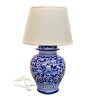 Deruta majolica ceramic lamp hand painted with Blue Arabesque decoration