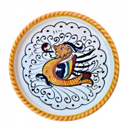 Coaster majolica ceramic Deruta raphaelesque