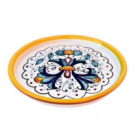 Coaster majolica ceramic Deruta rich Deruta yellow