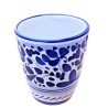 Bicchiere ceramica maiolica Deruta dipinto a mano decoro Arabesco Blu