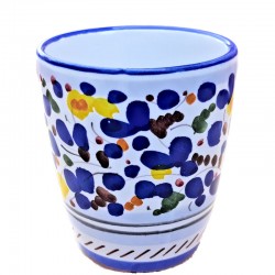 Bicchiere ceramica maiolica Deruta arabesco colorato