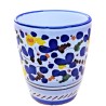Bicchiere ceramica maiolica Deruta dipinto a mano decoro Arabesco Colorato