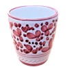 Bicchiere ceramica maiolica Deruta arabesco rosso