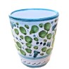 Bicchiere ceramica maiolica Deruta arabesco verde