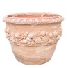 Round terracotta vase with pomegranate hand made