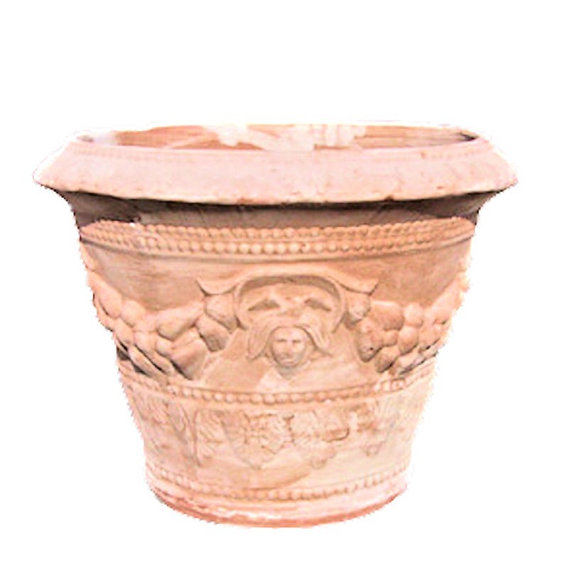 Vase decorated with fruit terracotta hand made