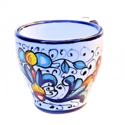 Coffee Cup Bar ceramic majolica Deruta hand painted with Rich Deruta Blue decoration CC 80