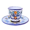 Tazzina caffè con piattino bar ceramica maiolica Deruta ricco Deruta blu