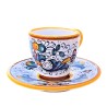 Coffee cup bar with saucer majolica ceramic Deruta rich Deruta yellow