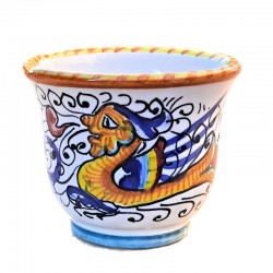 Coffee Cup ceramic majolica Deruta hand painted with Raphaelesque decoration CC 80