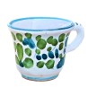 Coffee Cup ceramic majolica Deruta hand painted with green Arabesque decoration CC 80