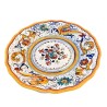 Piatto tavola ceramica maiolica Deruta dipinto a mano decoro Raffaellesco centrino smerlato
