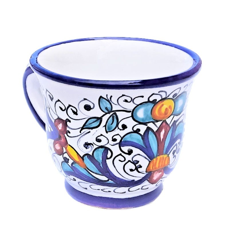 Coffee cup majolica ceramic Deruta rich Deruta blue