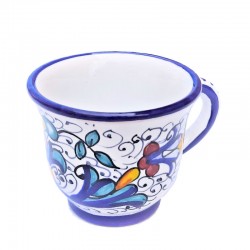 Coffee Cup ceramic majolica Deruta hand painted with Rich Deruta Blue decoration CC 80