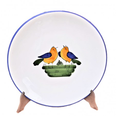 Piatto ceramica maiolica Deruta dipinto a mano da Parete decoro Uccellino