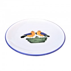 Wall plate majolica ceramic Deruta little bird