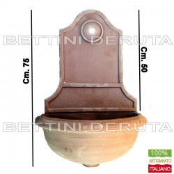 Smooth terracotta wall fountain 2 pieces hand made
