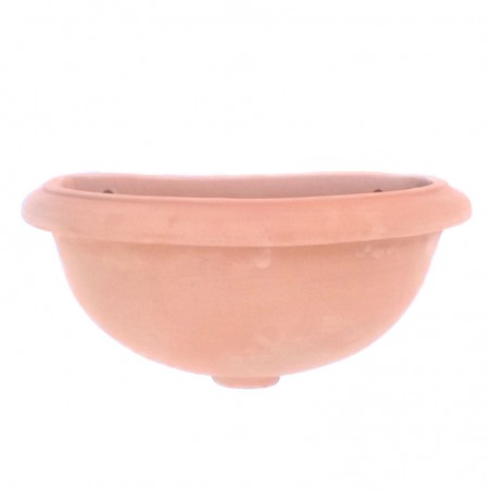 Wall mounted Smooth fountain basin terracotta hand made