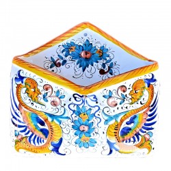 Wall letter holder majolica ceramic Deruta raphaelesque
