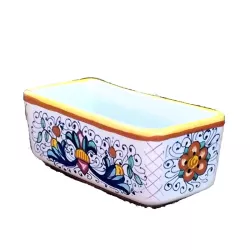 Sugar or tea bag holder Deruta majolica ceramic hand painted with rich Deruta yellow decoration