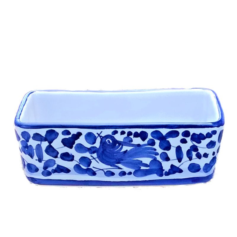 Barattolo porta-zucchero blu in Ceramica di Caltagirone dipinta a mano