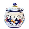 Sugar bowl Deruta majolica ceramic hand painted with Rich Deruta blue decoration