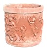 Cylindrical vase in terracotta with Putti hand made Cm. 50