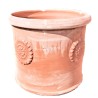 Vaso cilindrico in Terracotta con rosa lavorato a mano