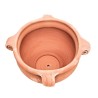 Round terracotta planter with 4 perforated curls and border hand made