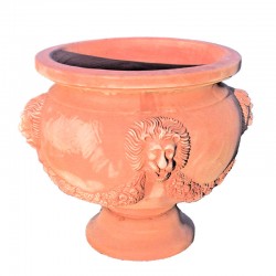 Terracotta footed vase with...