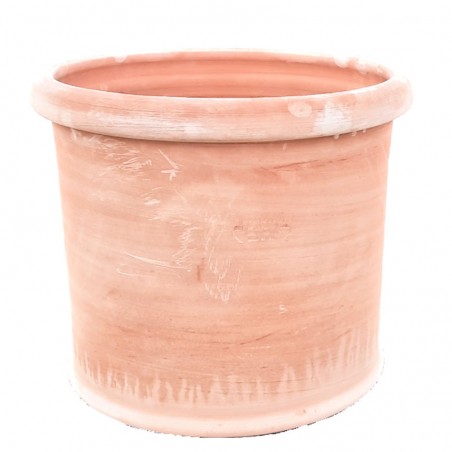 Vaso cilindrico in Terracotta liscio lavorato a mano