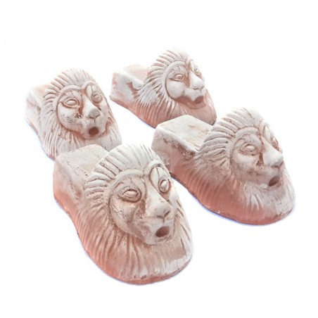 Foot Deruta terracotta handmade lion Cm. 14