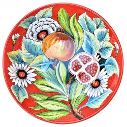Salad bowl majolica ceramic Deruta pomegranate