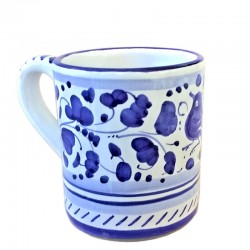 Tazza ceramica maiolica Deruta dipinto a mano decoro Arabesco Blu