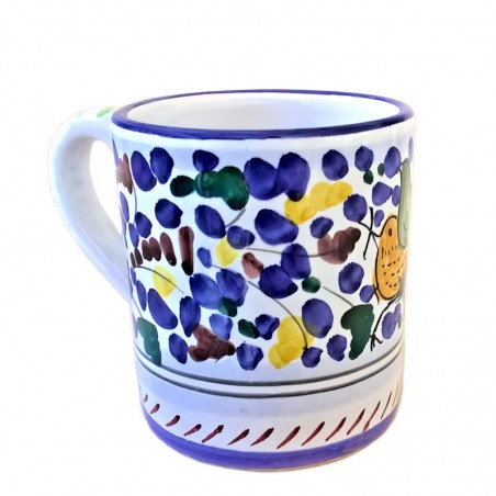 Mug majolica ceramic Deruta colored arabesque