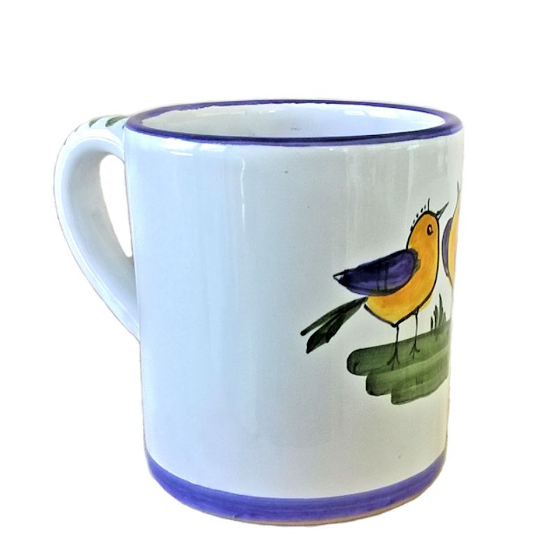 Mug majolica ceramic Deruta little bird