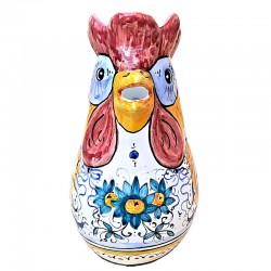 Rooster pitcher majolica ceramic Deruta raphaelesque