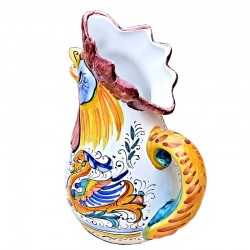 Rooster jug Deruta majolica hand painted Raphaelesque decoration