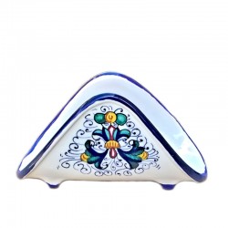 Portatovaglioli ceramica maiolica Deruta ricco Deruta blu